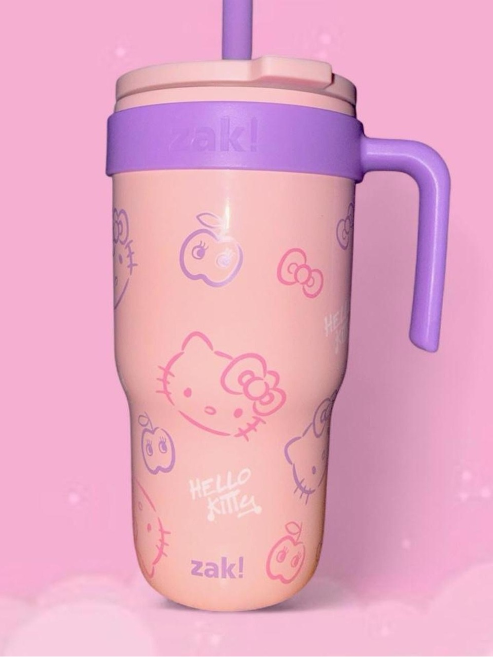 Zak! Hello Kitty Pink & Lavender Travel Tumbler with Straw